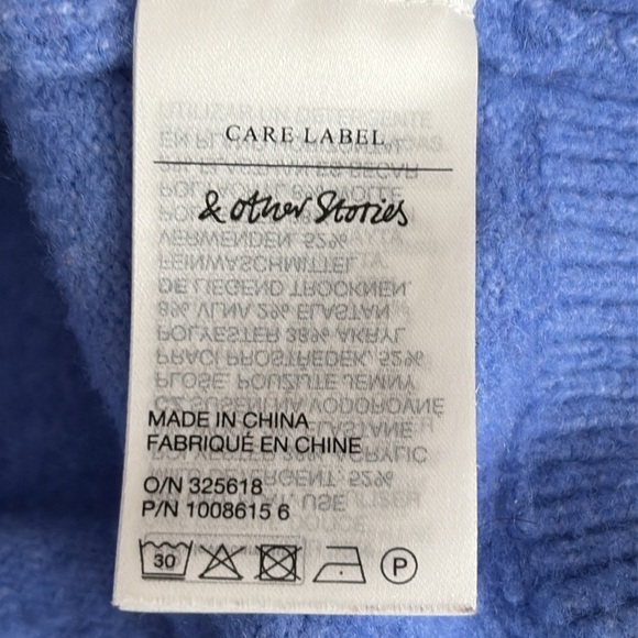 & Other Stories Wool Blend Mock Neck Crop Sweater in Light Blue - Medium - Picture 6 of 8